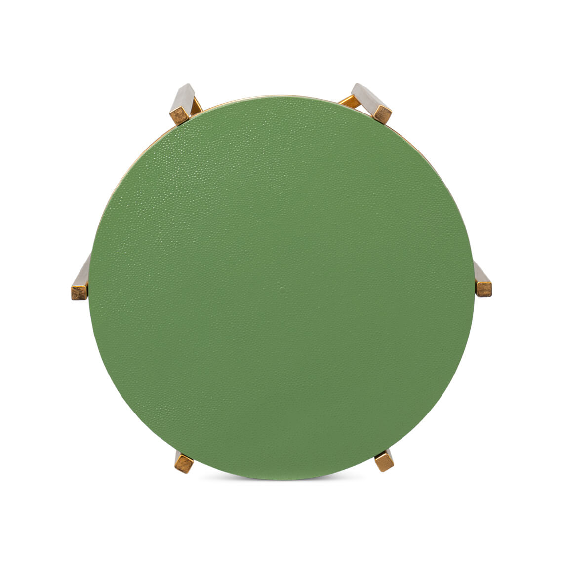 Modern Green Leather Top Accent Table - English Georgian America
