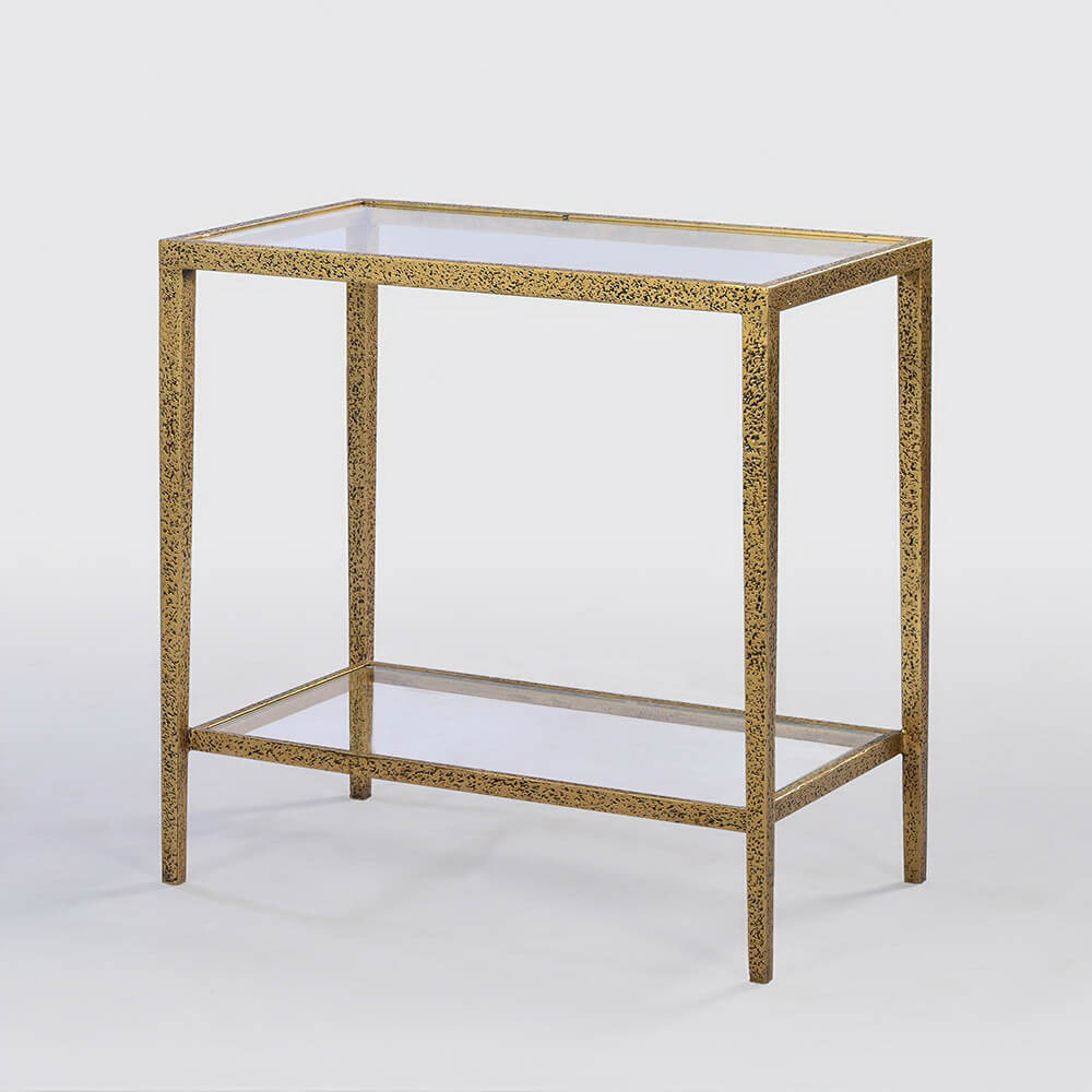Modern Hammered Rectangular Side Table - English Georgian America
