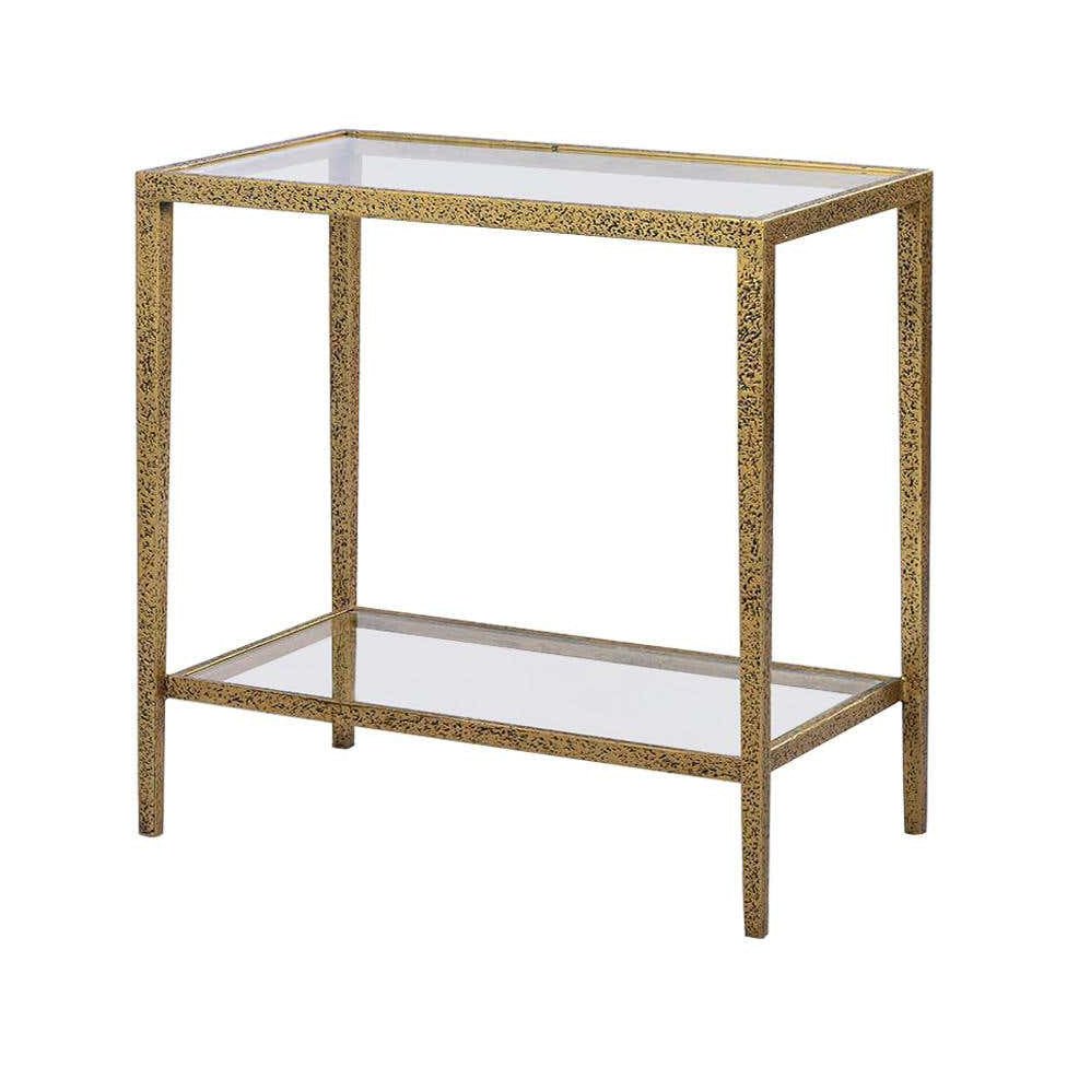 Modern Hammered Rectangular Side Table - English Georgian America