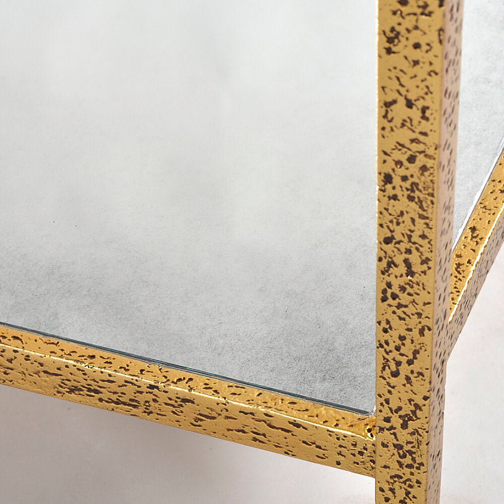 Modern Hammered Rectangular Side Table - English Georgian America