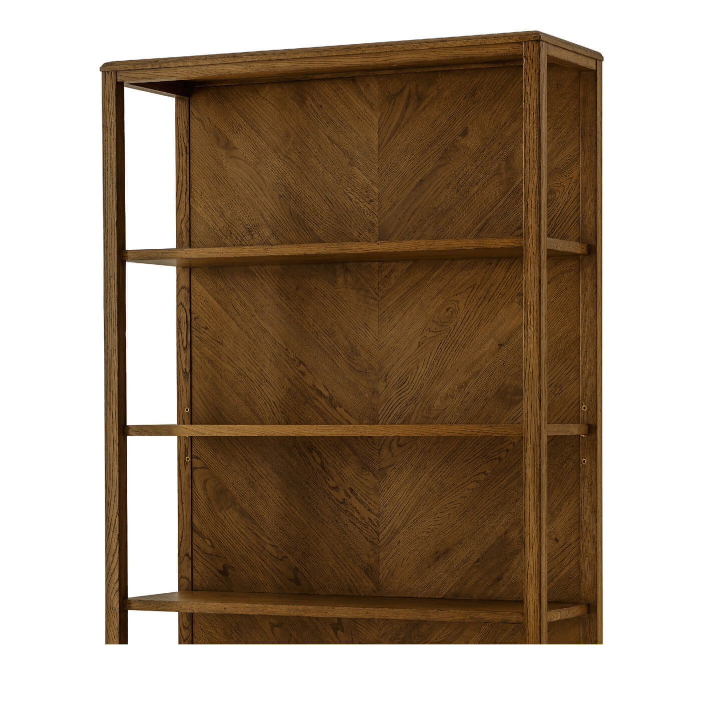 Modern Herringbone Oak Bookcase - Dark - English Georgian America