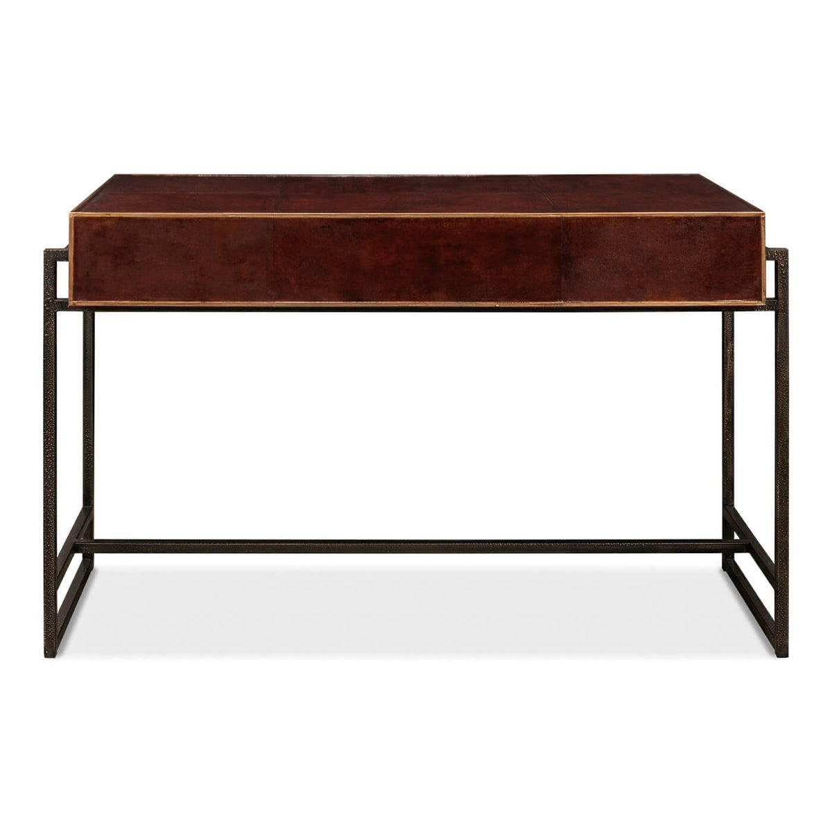 Modern Industrial Leather Desk - English Georgian America