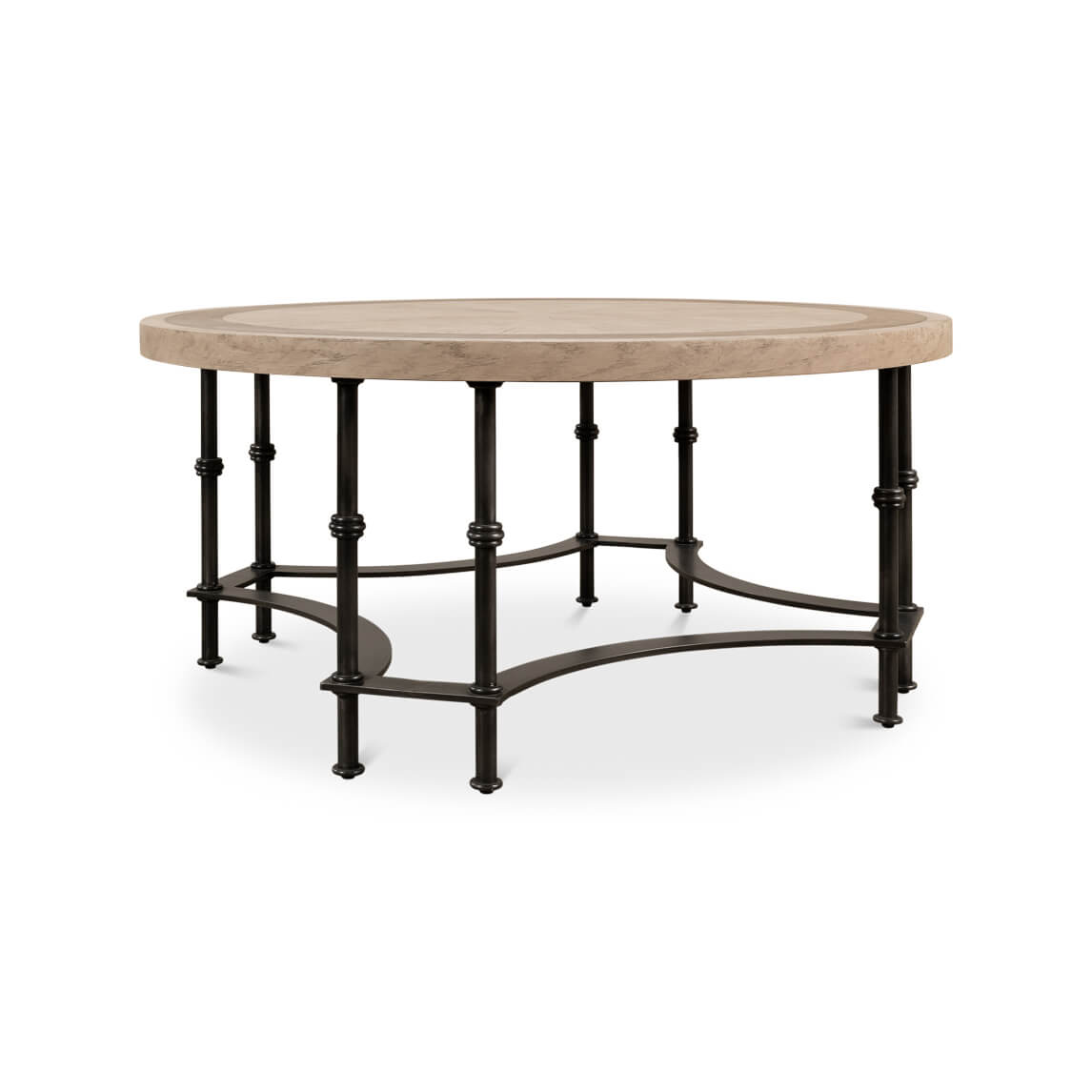 Modern Industrial Round Cocktail Table - English Georgian America
