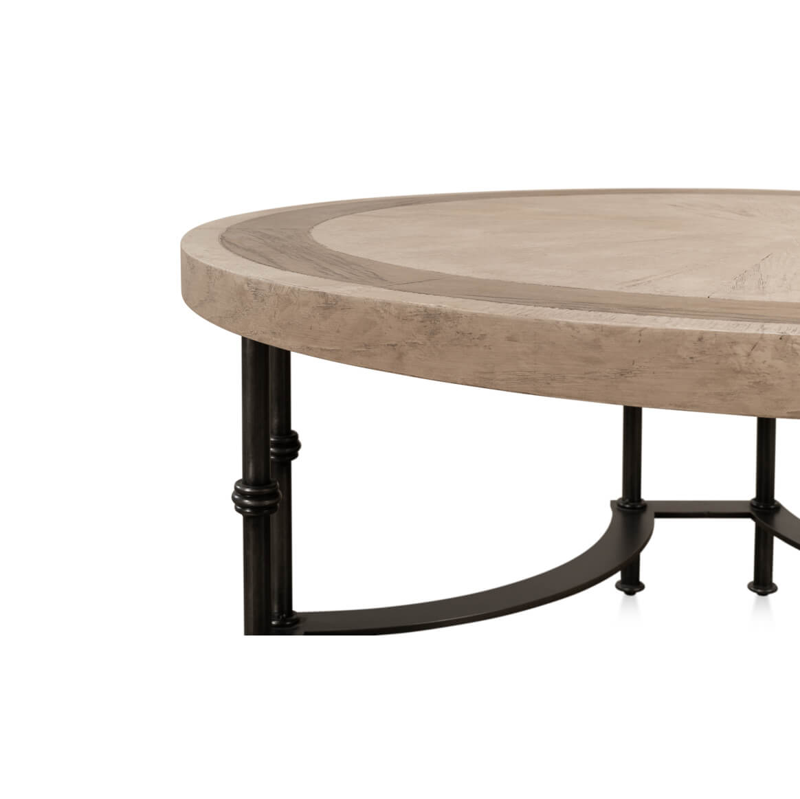 Modern Industrial Round Cocktail Table - English Georgian America