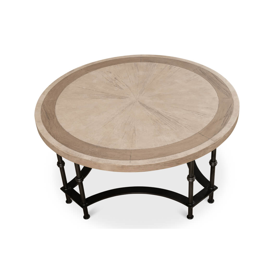 Modern Industrial Round Cocktail Table - English Georgian America