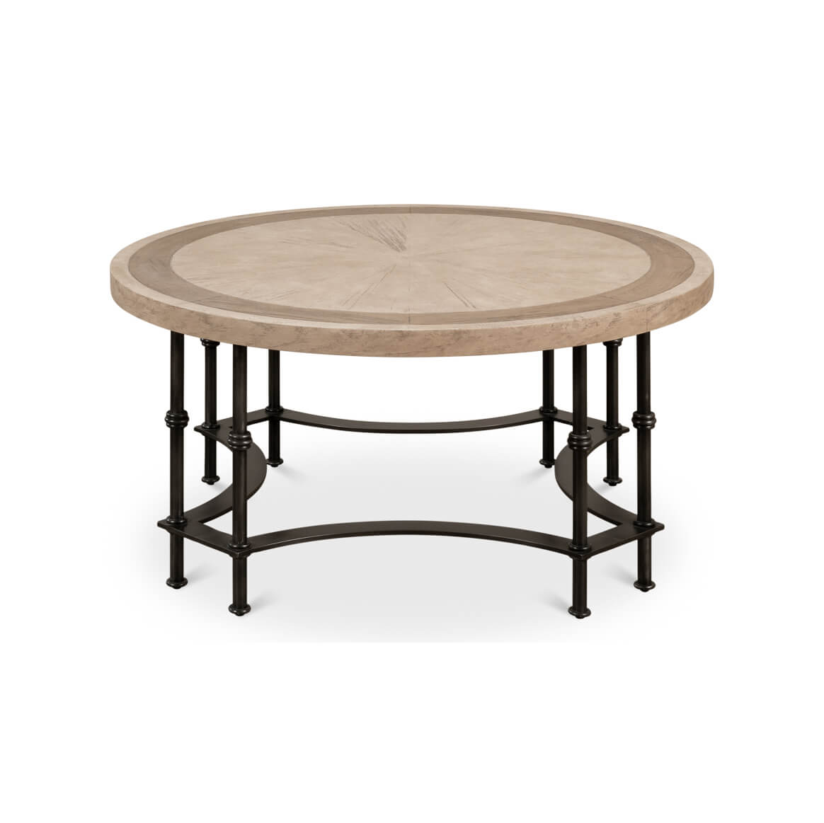Modern Industrial Round Cocktail Table - English Georgian America