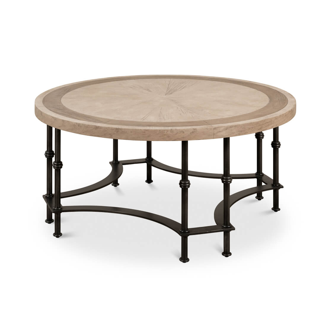 Modern Industrial Round Cocktail Table - English Georgian America