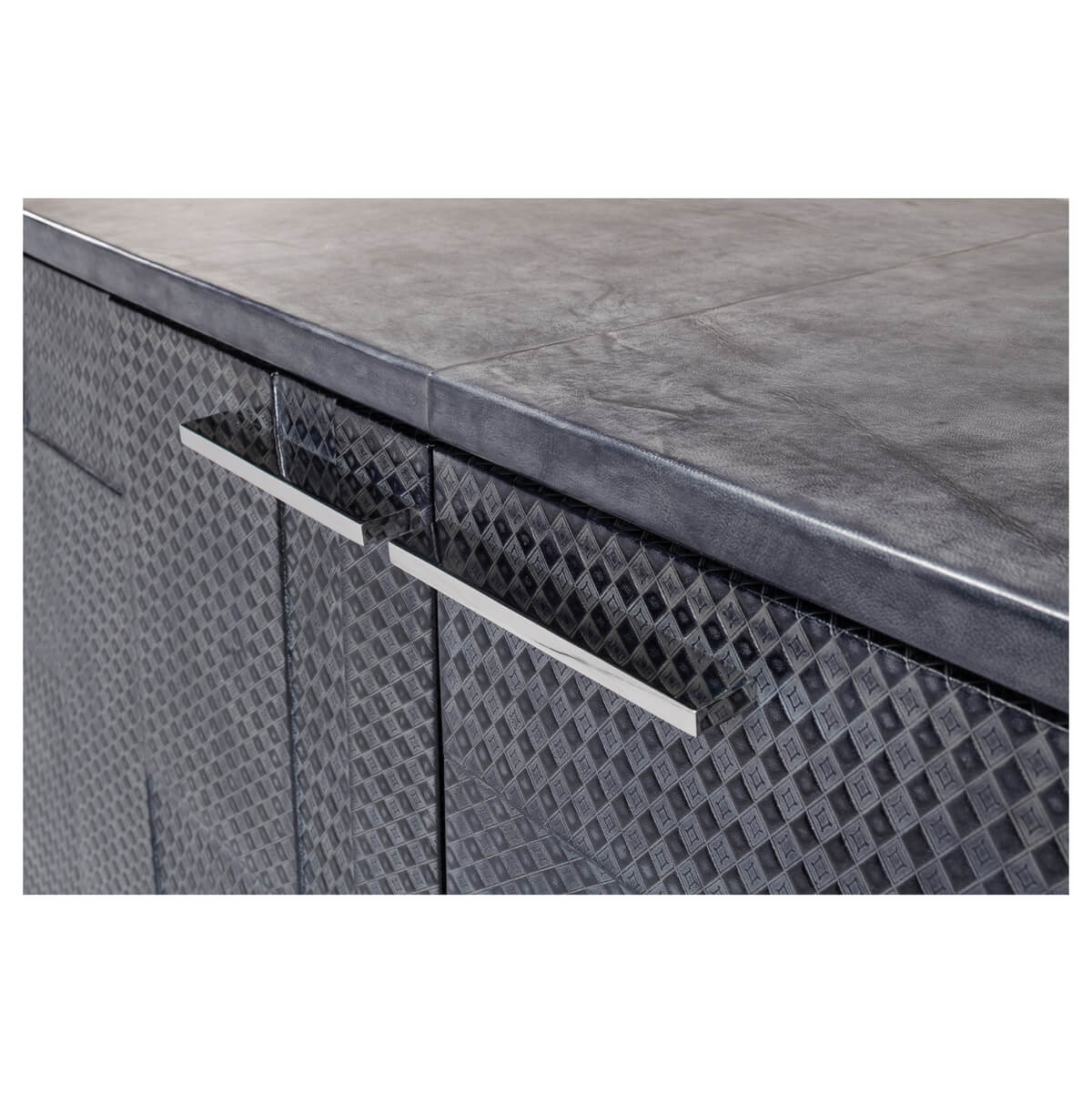 Modern Italian Leather Wrapped Credenza - English Georgian America