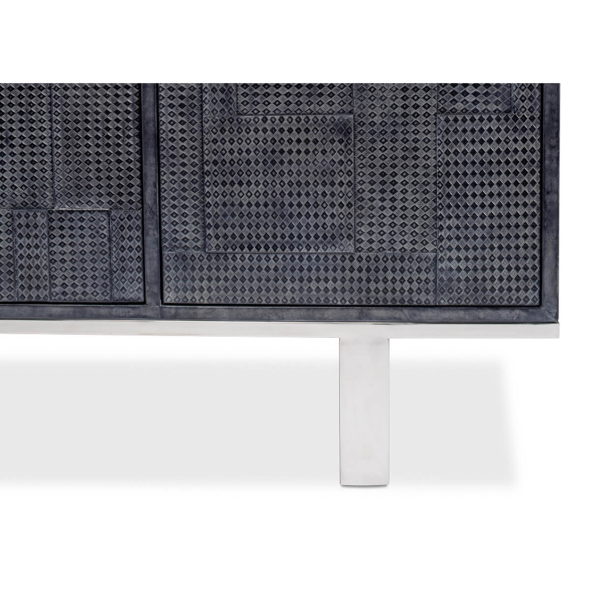 Modern Italian Leather Wrapped Credenza - English Georgian America