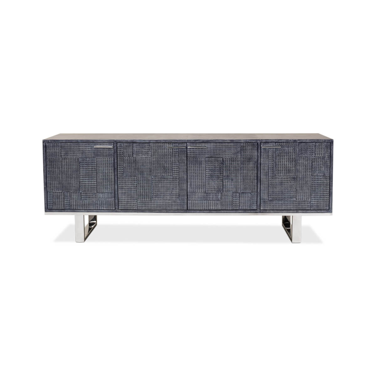 Modern Italian Leather Wrapped Credenza - English Georgian America