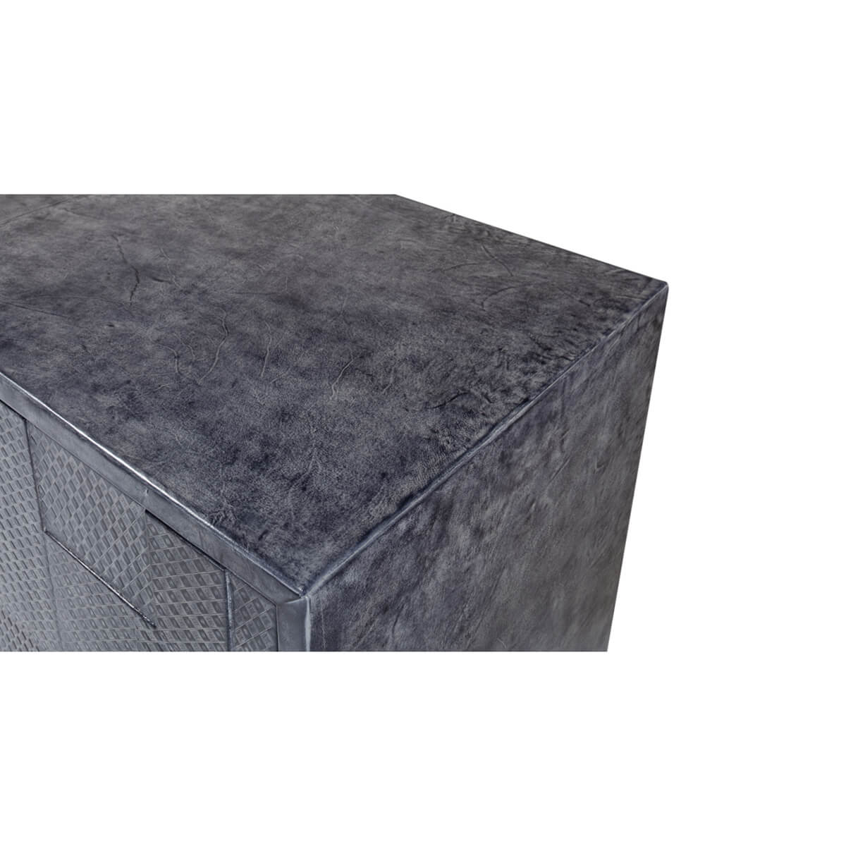 Modern Italian Leather Wrapped Credenza - English Georgian America