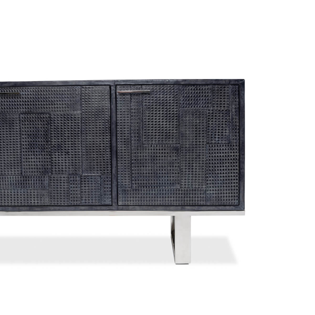 Modern Italian Leather Wrapped Credenza - English Georgian America