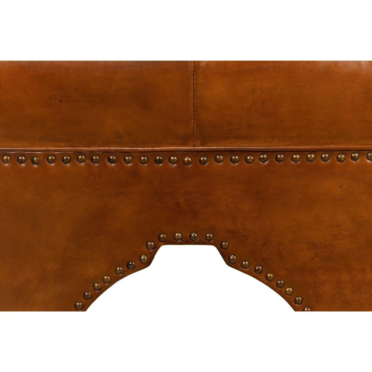 Modern Leather Arch Base Ottoman - English Georgian America