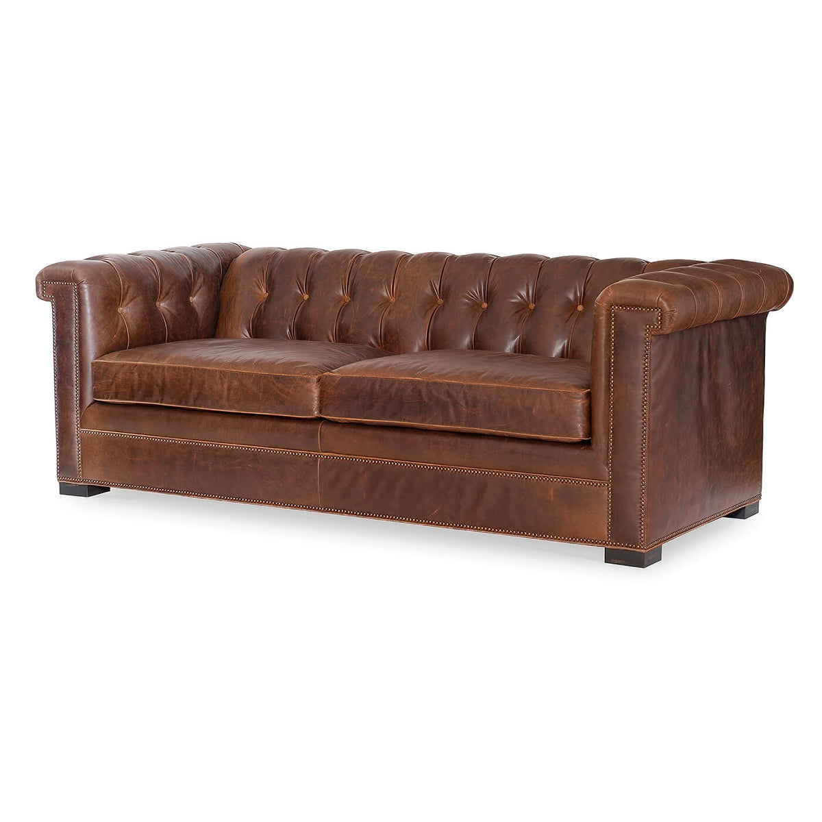 Modern Leather Chesterfield Sofa - English Georgian America
