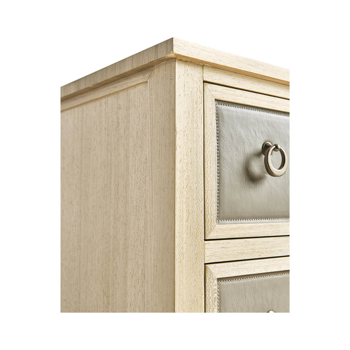 Modern Leather Front Chest of Drawers - English Georgian America