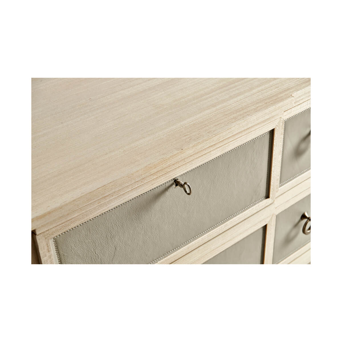 Modern Leather Front Chest of Drawers - English Georgian America