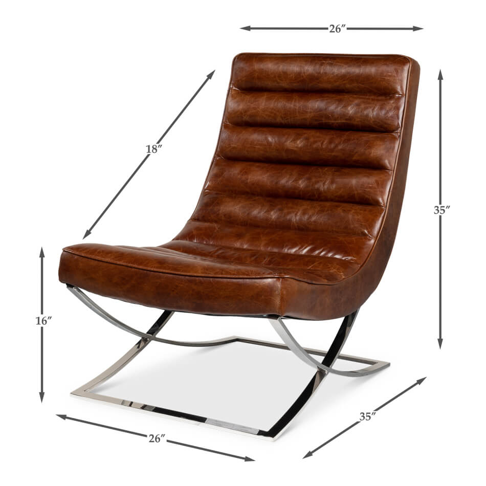 Modern Leather Lounge Chair - English Georgian America