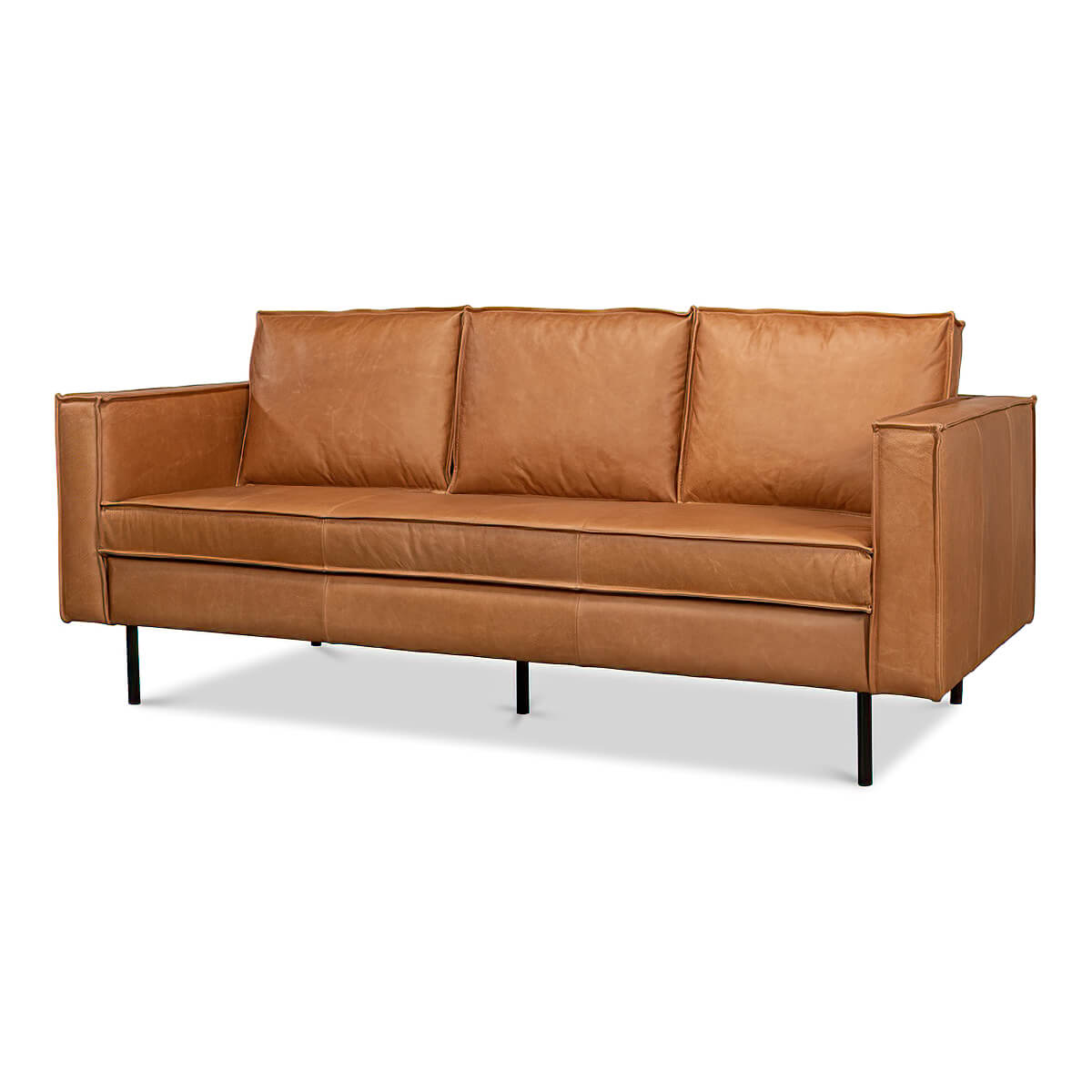 Modern Leather Sofa - English Georgian America
