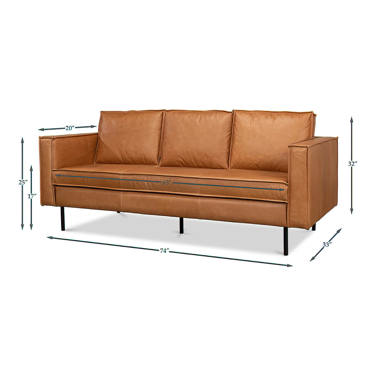 Modern Leather Sofa - English Georgian America