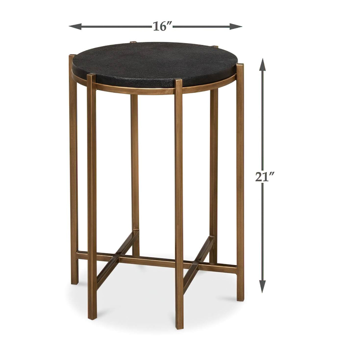 Modern Leather Top Accent Table - English Georgian America