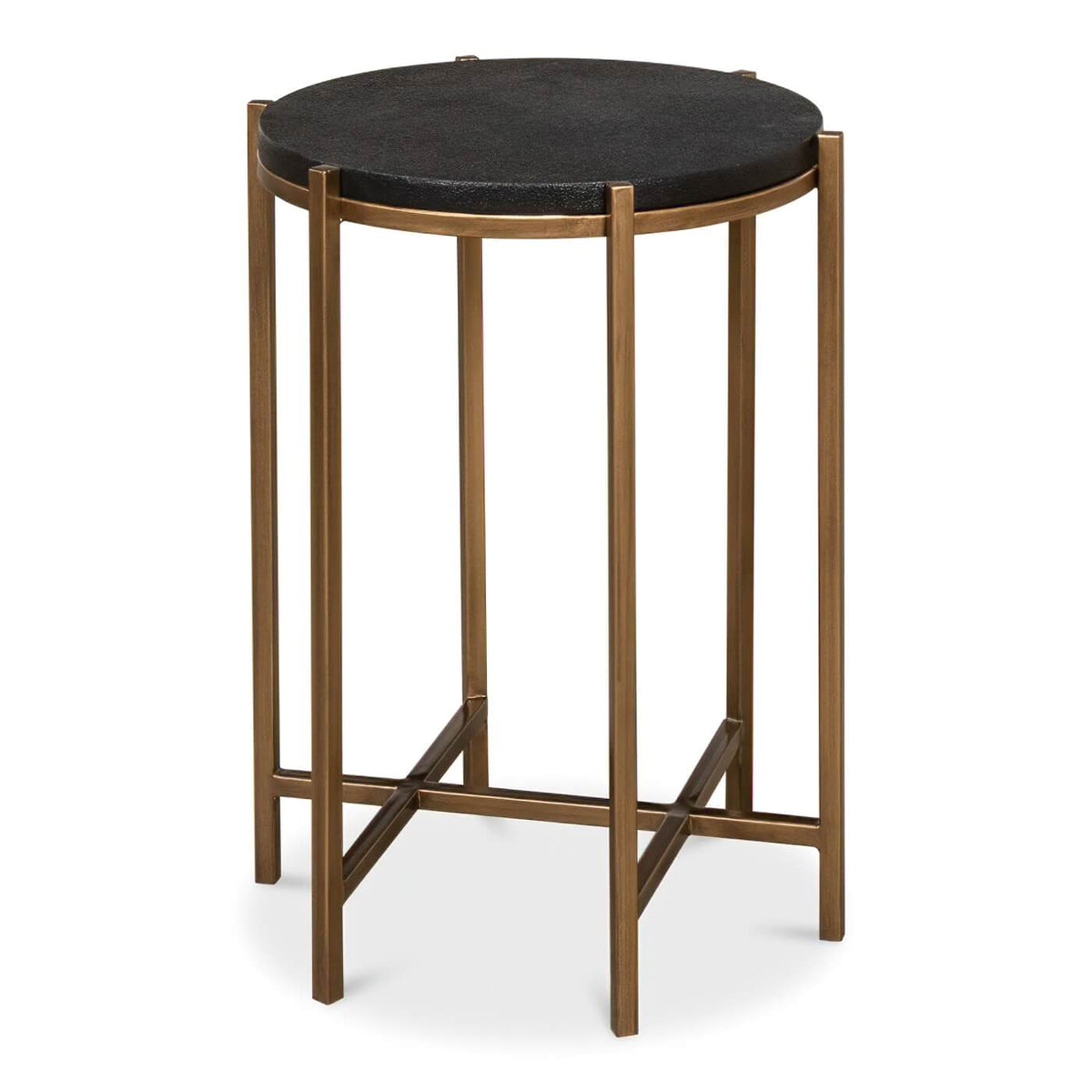 Modern Leather Top Accent Table - English Georgian America