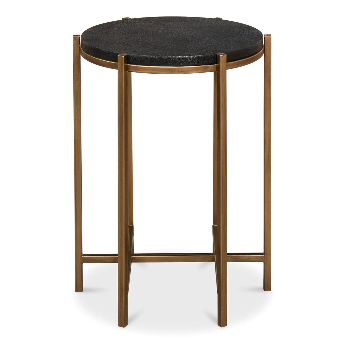 Modern Leather Top Accent Table - English Georgian America