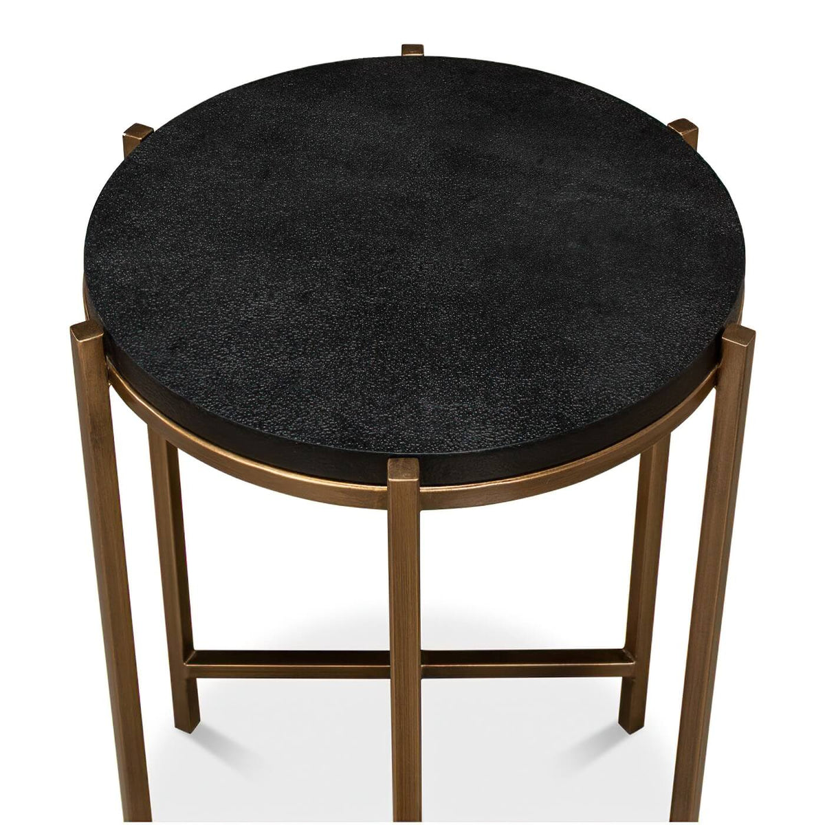 Modern Leather Top Accent Table - English Georgian America