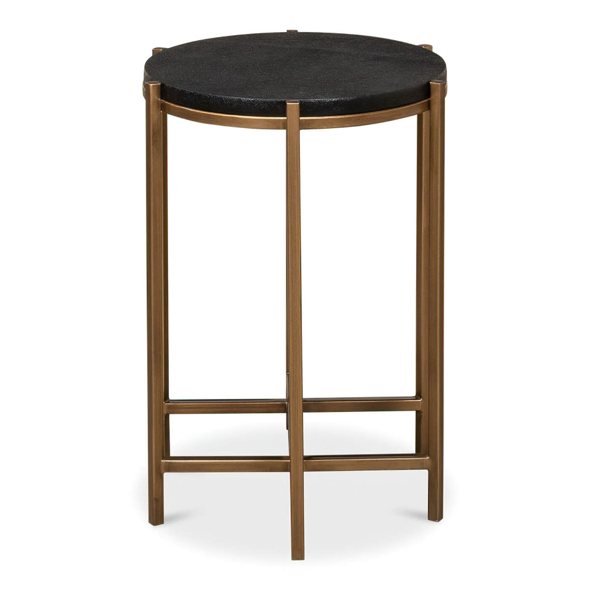 Modern Leather Top Accent Table - English Georgian America