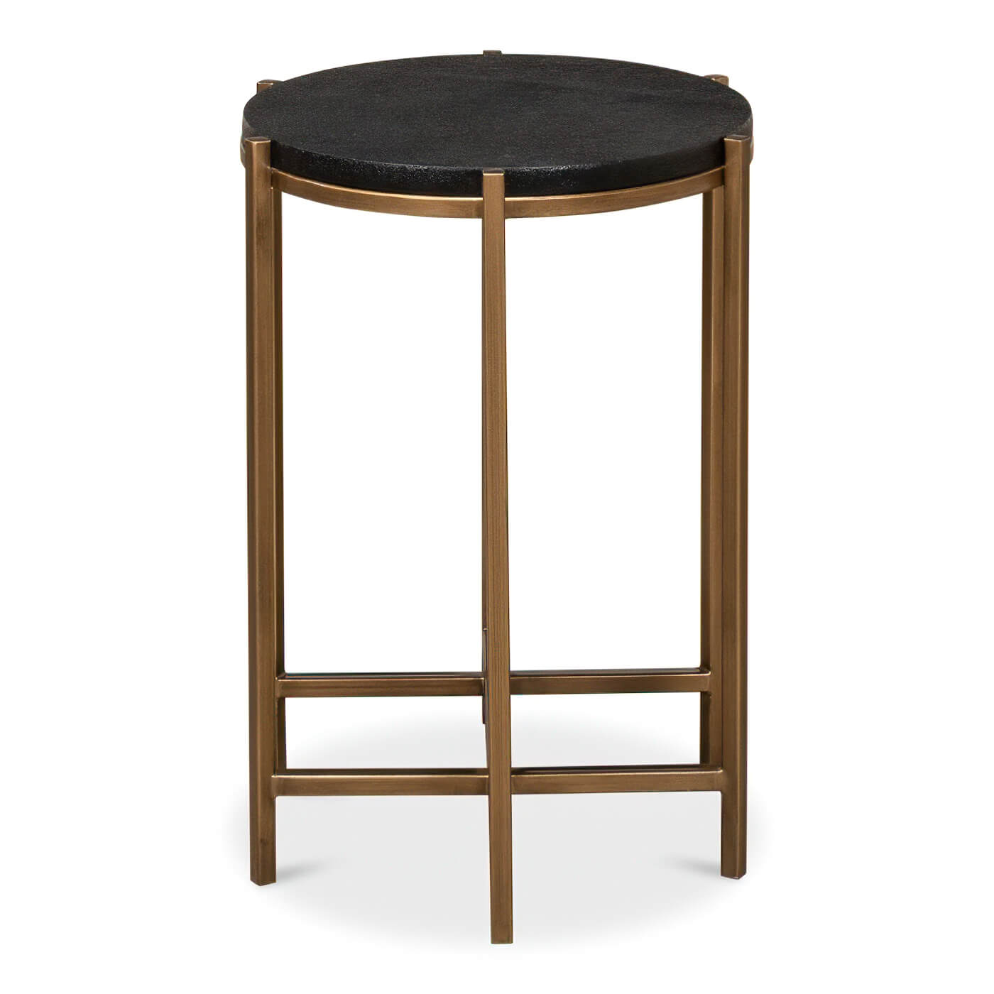 Modern Leather Top Accent Table - English Georgian America