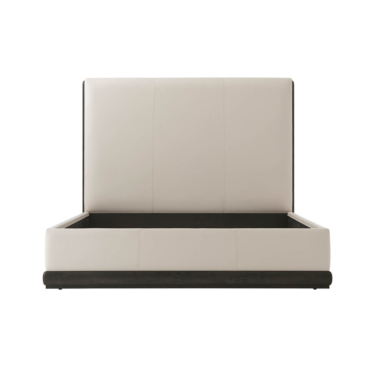 Modern Leather Upholstered Queen Bed - English Georgian America