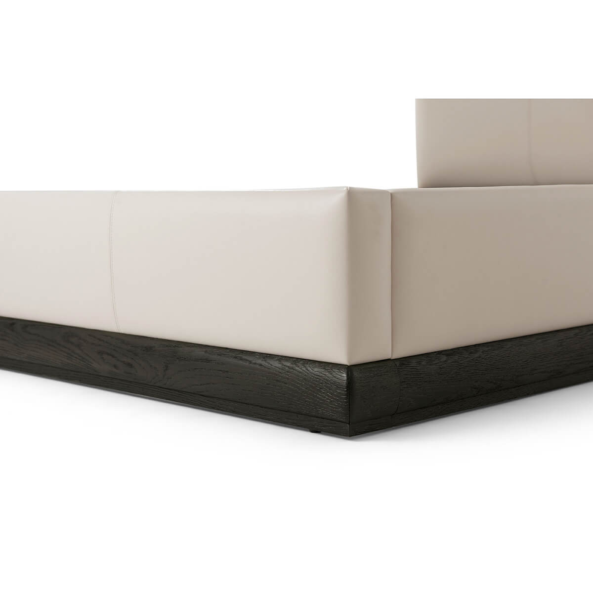 Modern Leather Upholstered Queen Bed - English Georgian America