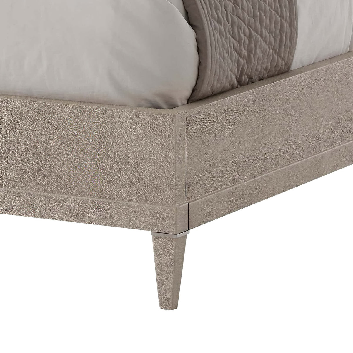 Modern Leather Wrapped Bed - CALI King - English Georgian America