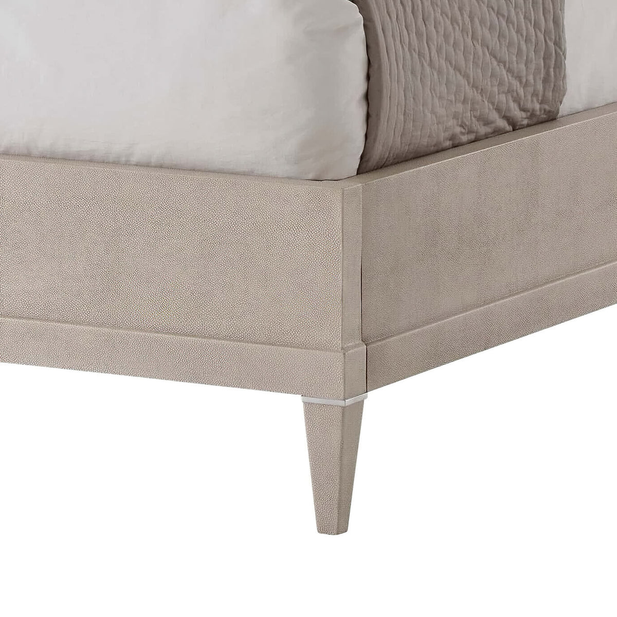 Modern Leather Wrapped Bed - US Queen - English Georgian America