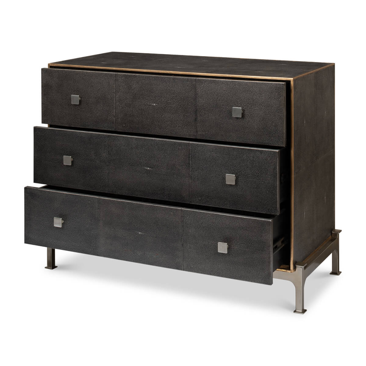 Modern Leather Wrapped Dresser - English Georgian America