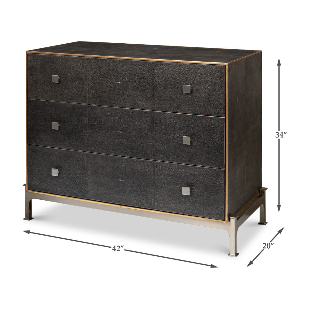 Modern Leather Wrapped Dresser - English Georgian America
