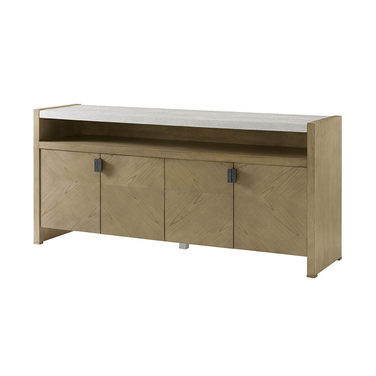 Modern Light Ash Media Cabinet - English Georgian America