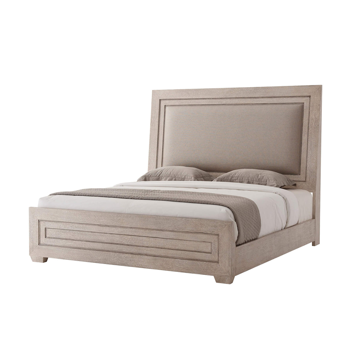 Modern Light Oak King Size Bed - English Georgian America