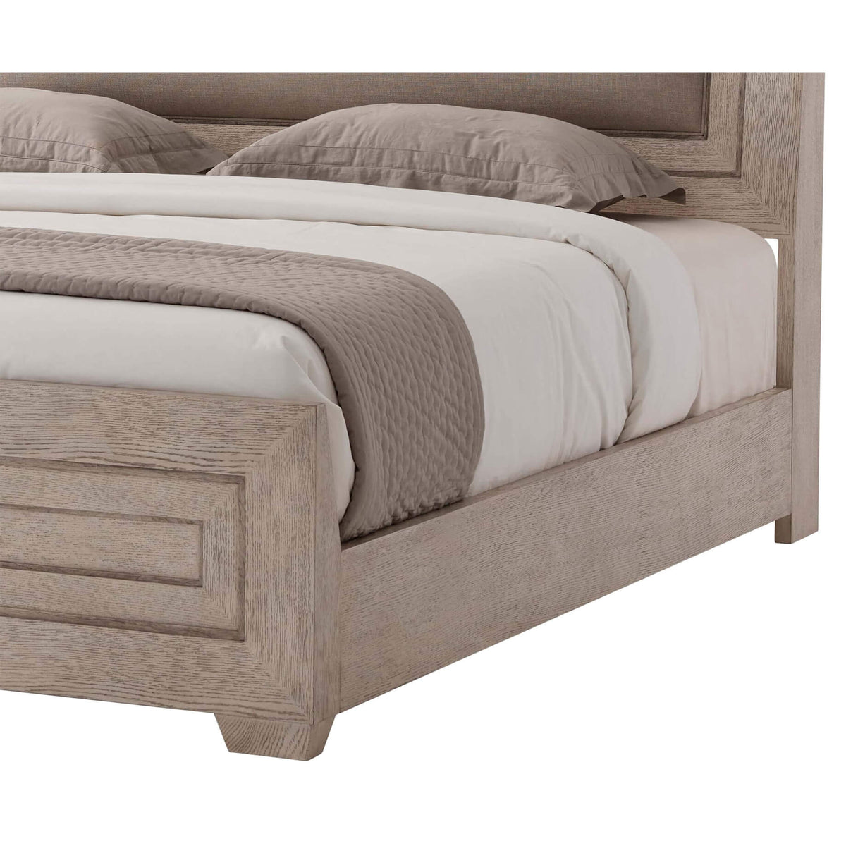 Modern Light Oak King Size Bed - English Georgian America