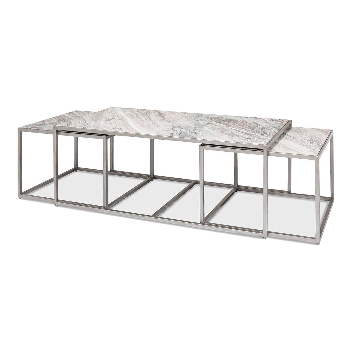 Modern Marble 3 Piece Coffee Table - English Georgian America