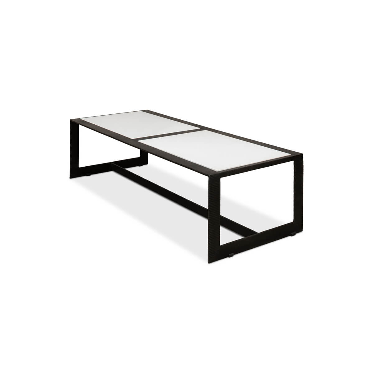 Modern Marble Top Iron Coffee Table - English Georgian America