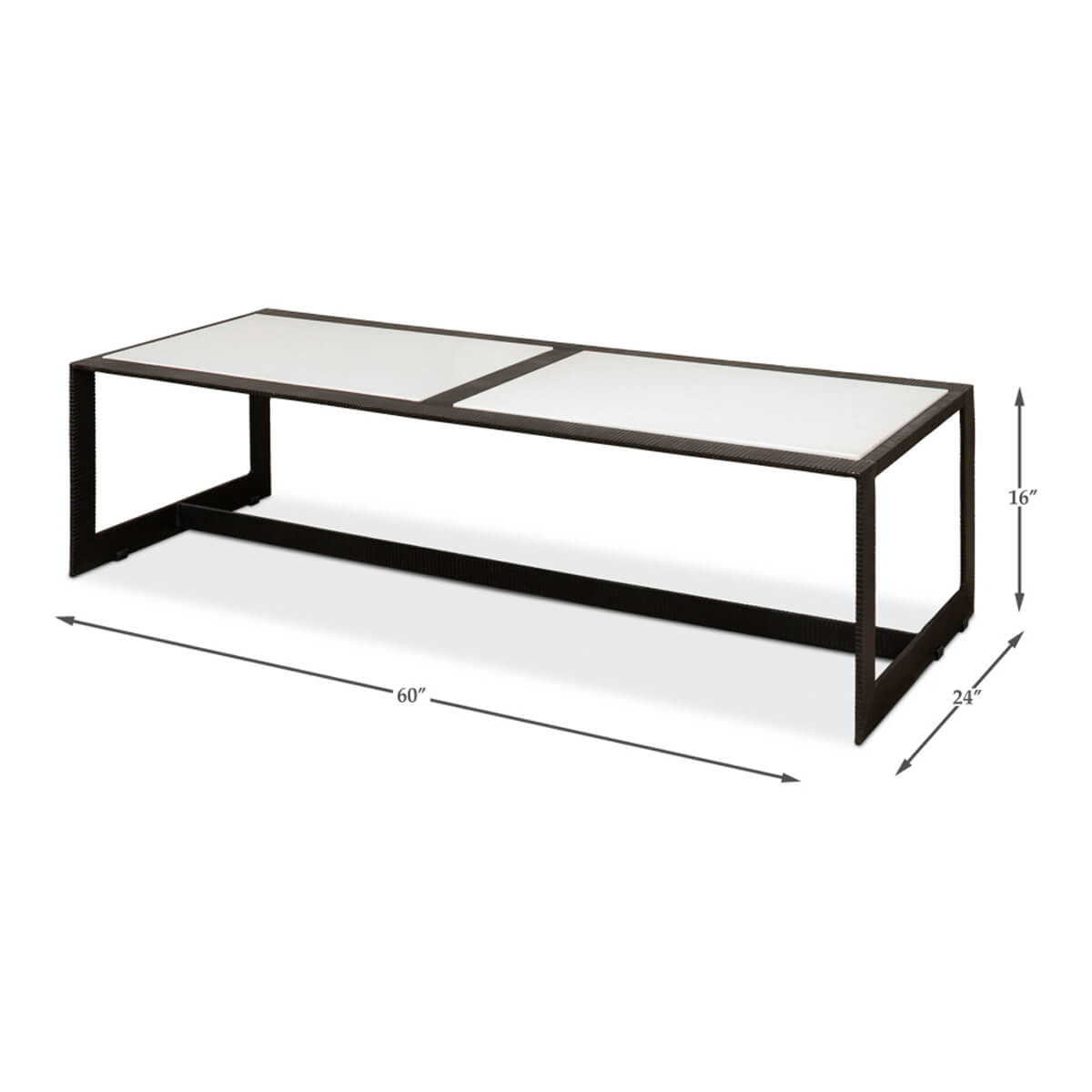 Modern Marble Top Iron Coffee Table - English Georgian America