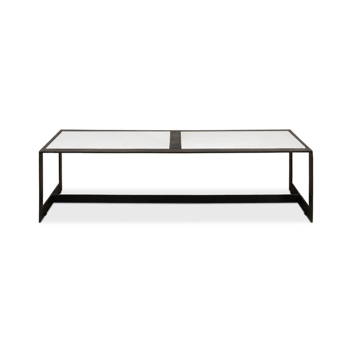 Modern Marble Top Iron Coffee Table - English Georgian America