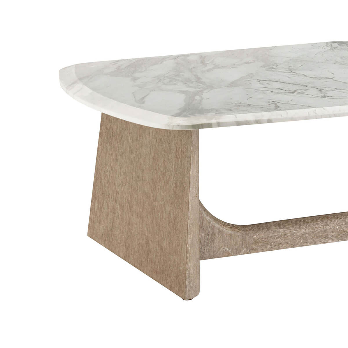 Modern Marble Top Oak Coffee Table - English Georgian America