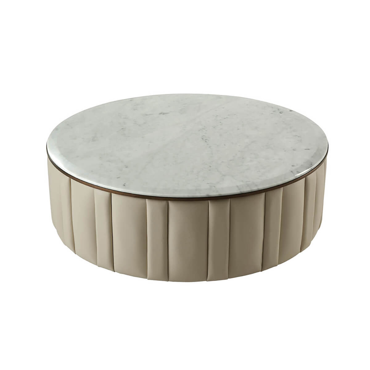 Modern Marble Top Round Cocktail Table - English Georgian America
