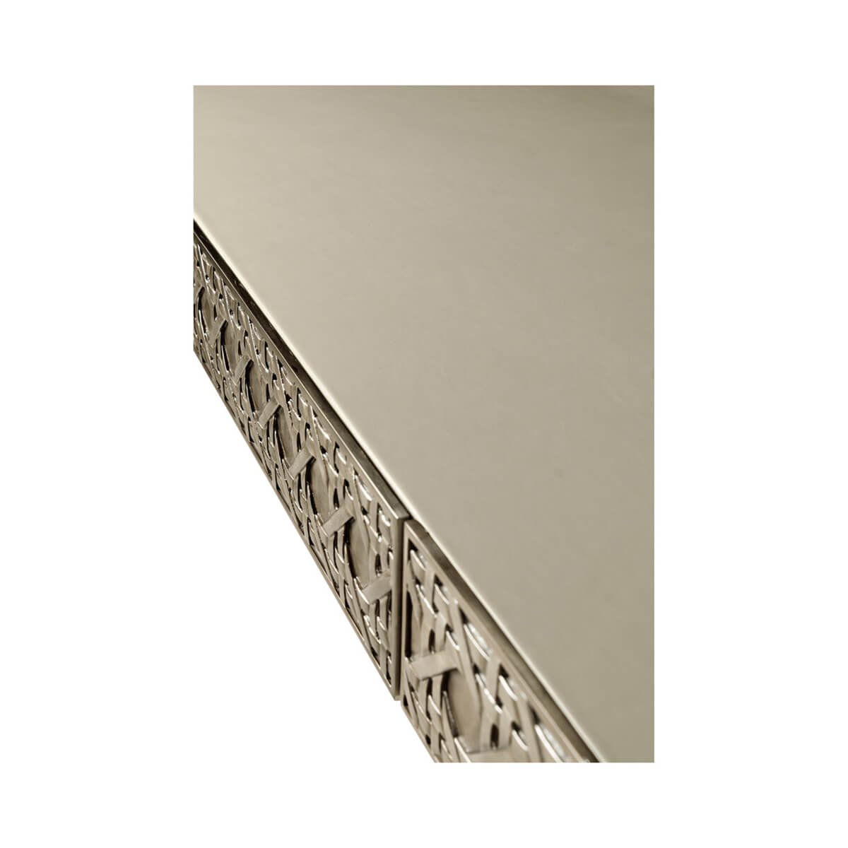 Modern Metal Leather Top Desk - English Georgian America