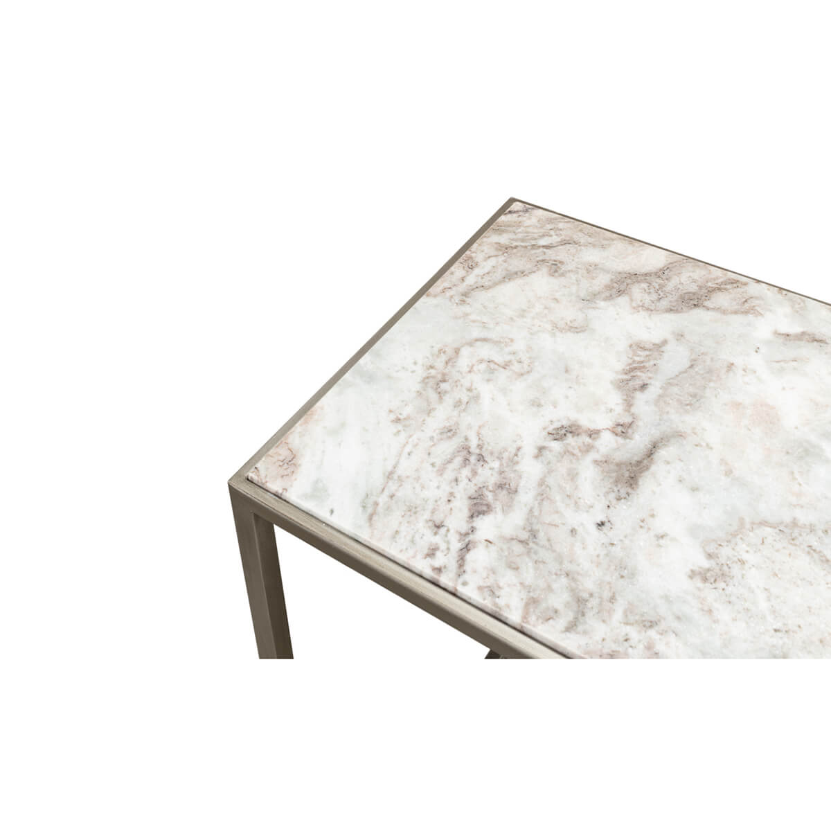 Modern Minimal Marble Top Console Table - English Georgian America