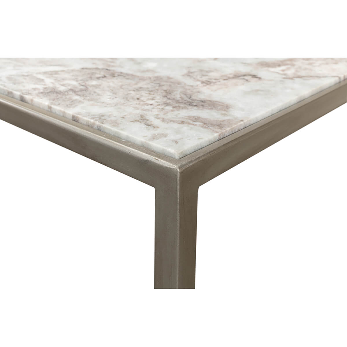 Modern Minimal Marble Top Console Table - English Georgian America