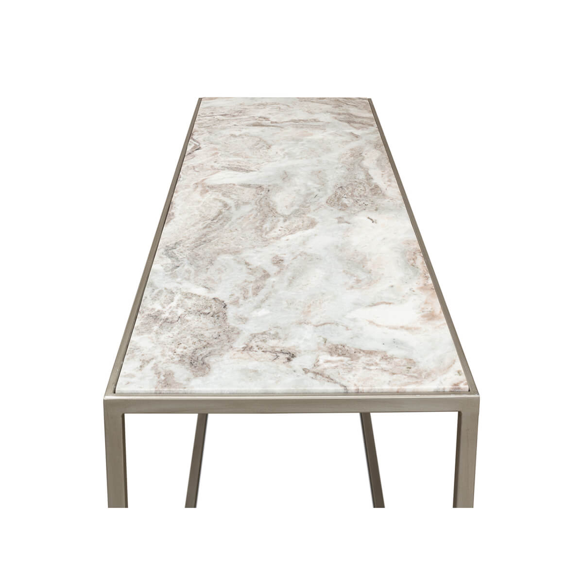 Modern Minimal Marble Top Console Table - English Georgian America
