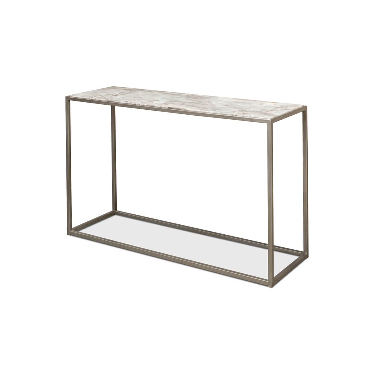 Modern Minimal Marble Top Console Table - English Georgian America