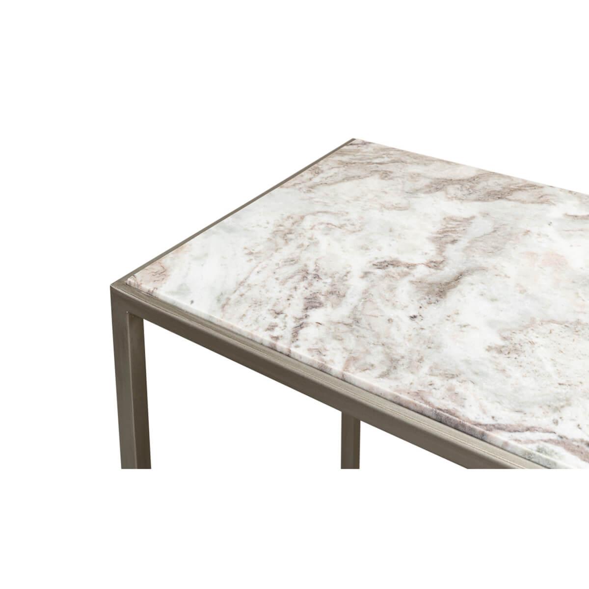 Modern Minimal Marble Top Console Table - English Georgian America